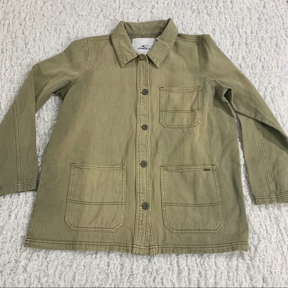 O’Neill La Seine Twill Chore Jacket, Olive, Small - Picture 3 of 8